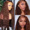 Fula Hair TikTok Tendencia Castaño Cabello Humano Mezclado Densidad 360% Encaje HD