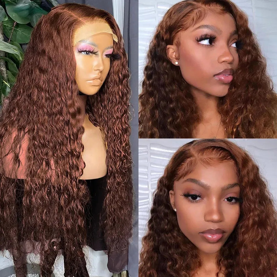 Fula Hair TikTok Tendencia Castaño Cabello Humano Mezclado Densidad 360% Encaje HD