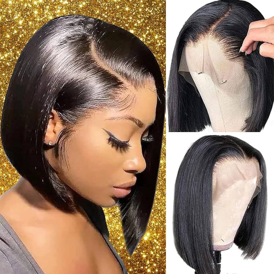 Pelucas asequibles de encaje HD 230% peinado Bob liso de 10 pulgadas