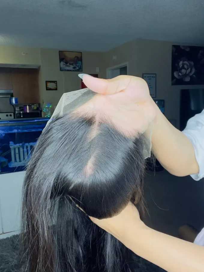 Encaje Frontal Transparente HD Suizo de 34 pulgadas 13x4 Liso Negro Brasileño