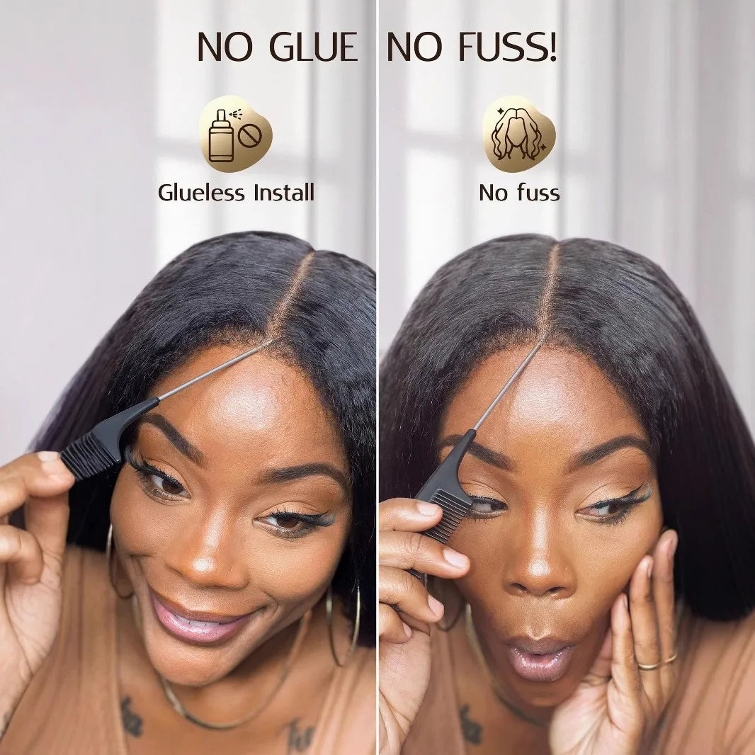 32 inch Glueless Kinky Straight Lace Front